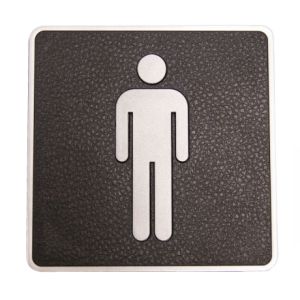 Black & Chrome Rectangle Gents Sign - Image1