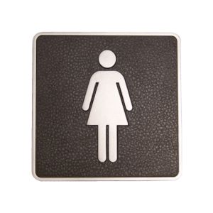 Black & Chrome Rectangle Ladies Sign - Image1
