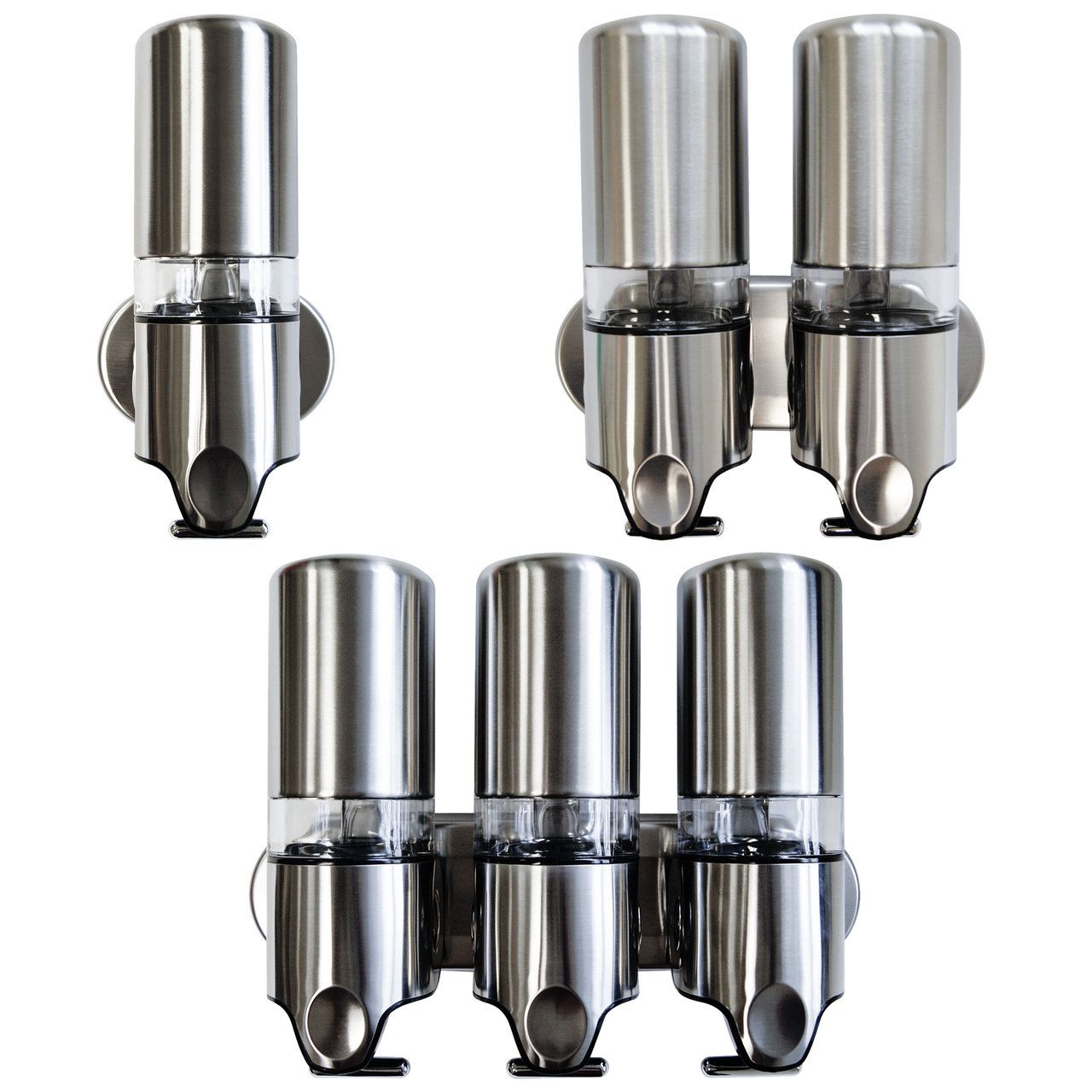 Luxury Soap Shower Dispenser Brushed Stainless Steel WR 118H C Washroom Hub