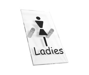 Clear Acrylic Ladies Sign - Image1