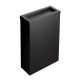 Opal Matte Black Steel Washroom Waste Bin with Flap Lid 50L