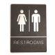 Black & Chrome Rectangle Restrooms Sign - Image1
