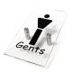 Clear Acrylic Gents Sign - Image1