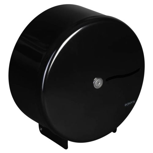Black Gloss Metal Jumbo Toilet Roll Dispenser